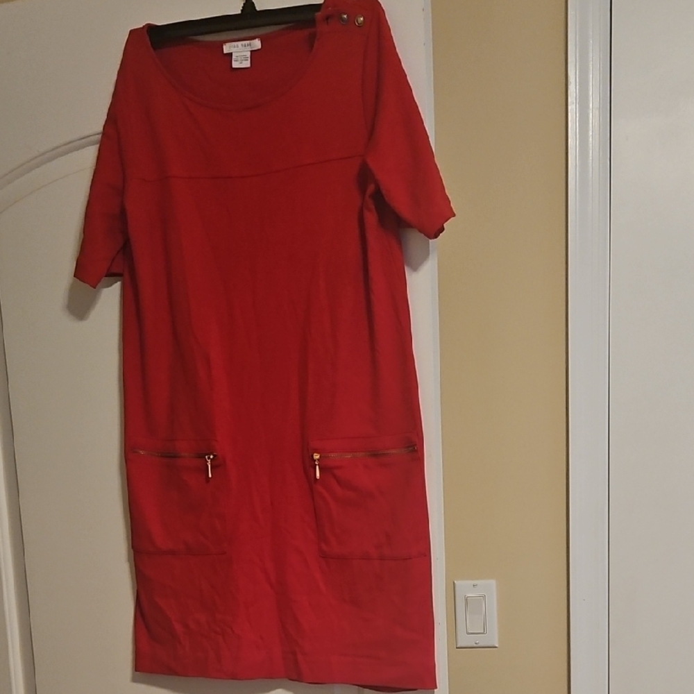 Joan Vass Red Mini Dress
